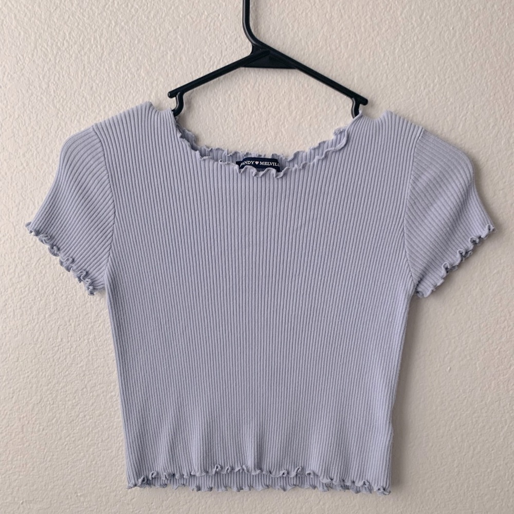 BRANDY MELVILLE “RIANE” CROP TOP (light blue)